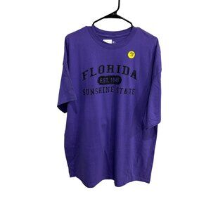 Port & Company Florida Sunshine State Graphic T-Shirt Purple Sz 2XL Casual NWT